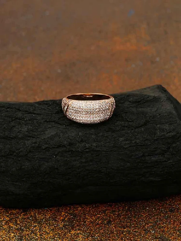 women's stacking ring-Rose Gold Swati Zirconia Ring