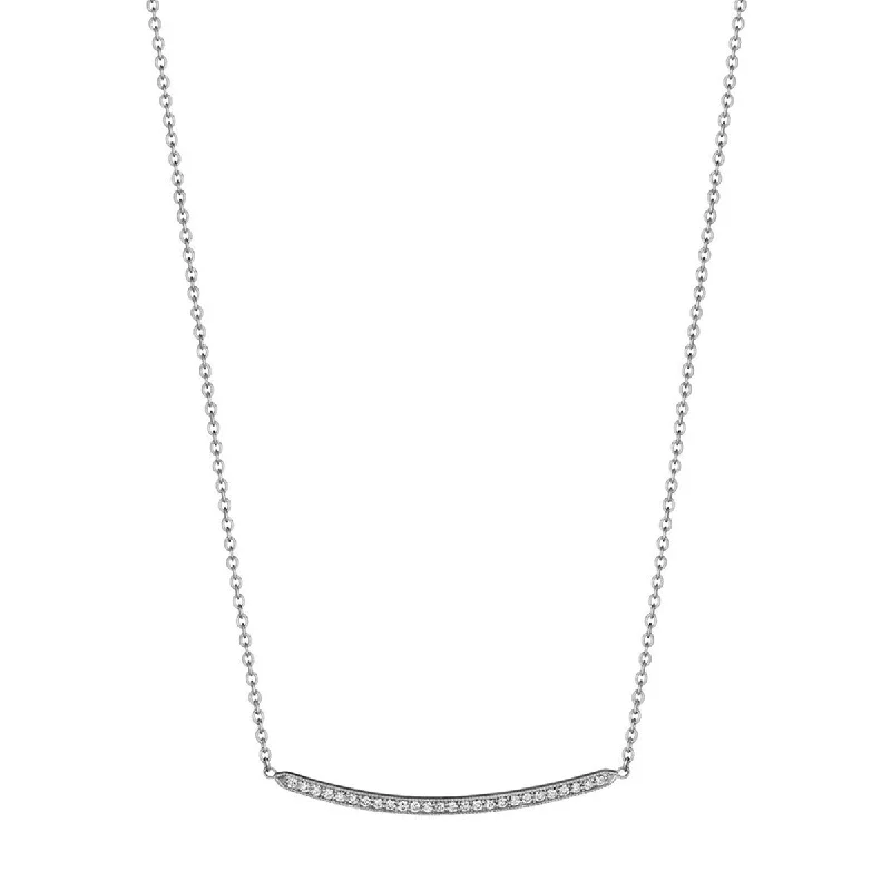 women's sapphire necklace-Diamond Thin Bar Necklace