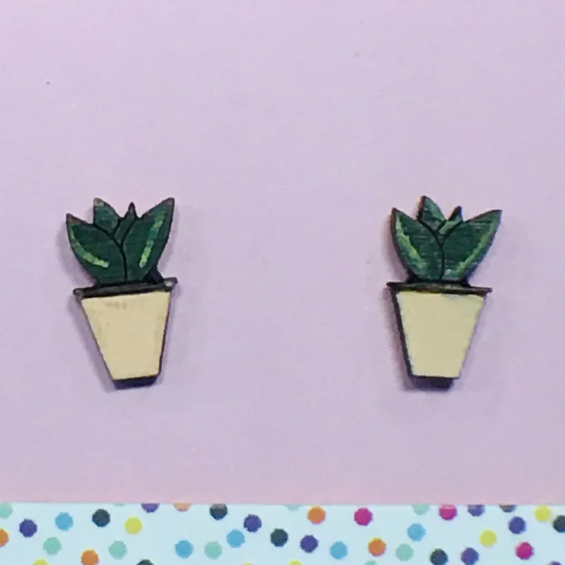 women's marquise ring-Studs: Pot Plants