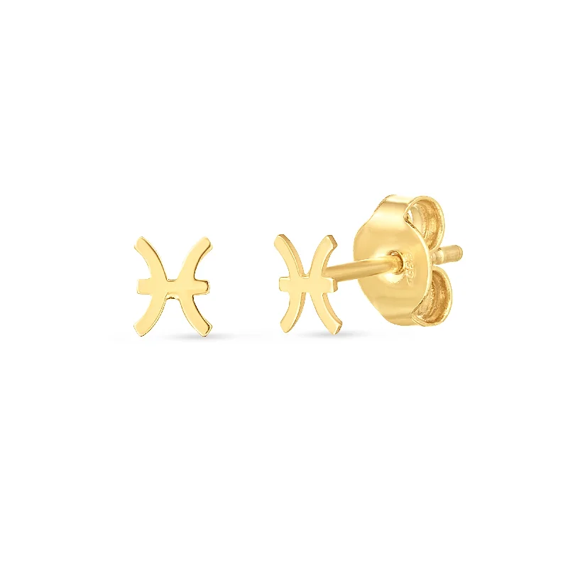 women's budget-friendly ring-14K Pisces Studs