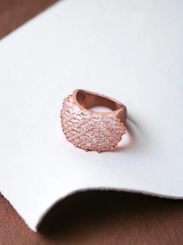 women's antique ring-Rose Gold Bailey Zirconia Ring - EOSS