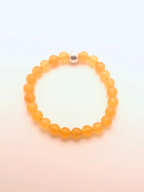 women's best friend necklace-Yellow Agate smooth Gold filled Bracelet