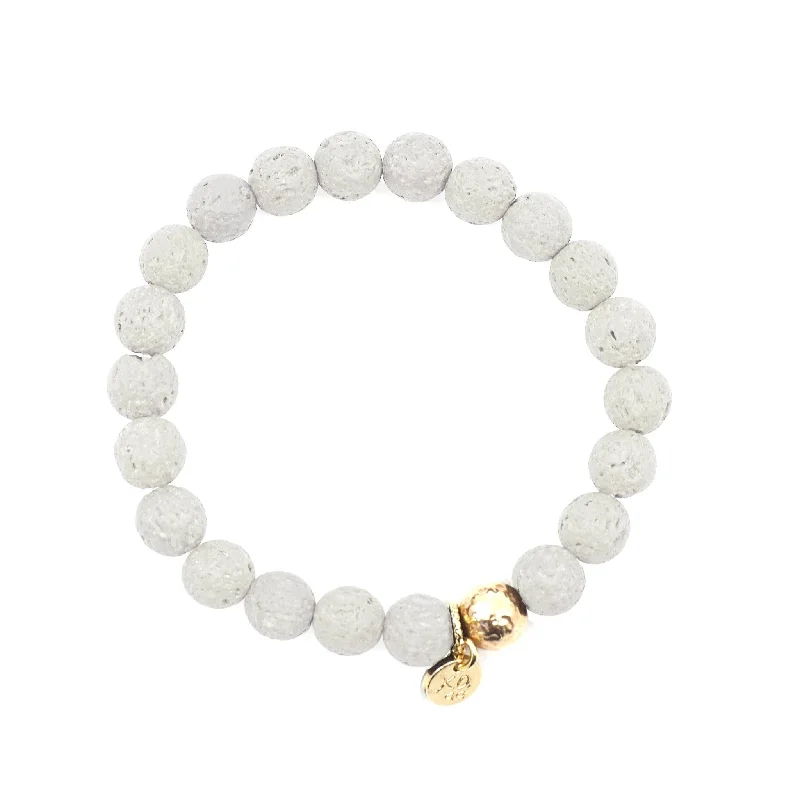 women's statement necklace-The Luna Bracelet in White Lava