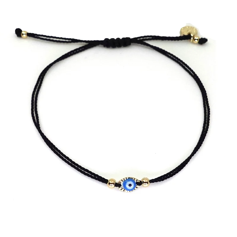 women's heart necklace-Evil Eye Cord Bracelet