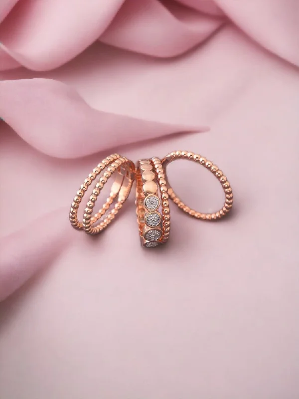 women's opal ring-Rose Gold Geary Zirconia Ring