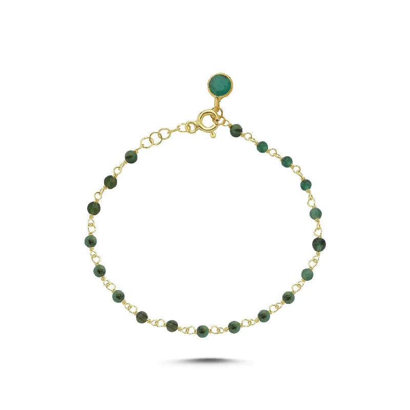 women's sun necklace-Green Gem Bracelet