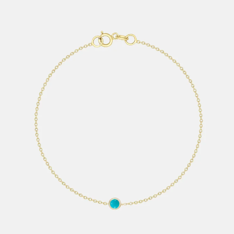 women's crystal necklace-14K Gold 1 Birthstone Charm Bracelet