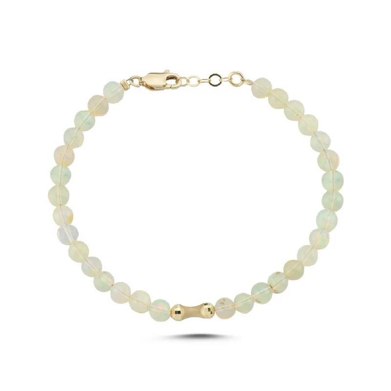 women's wave necklace-Opal Gold Bracelet