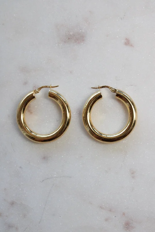 women's adjustable ring-18k Chunky Gold Hoops