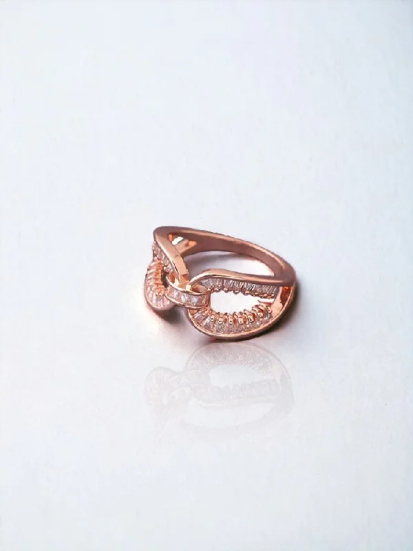 women's open band ring-Rose Gold Darshita Zirconia Ring - EOSS