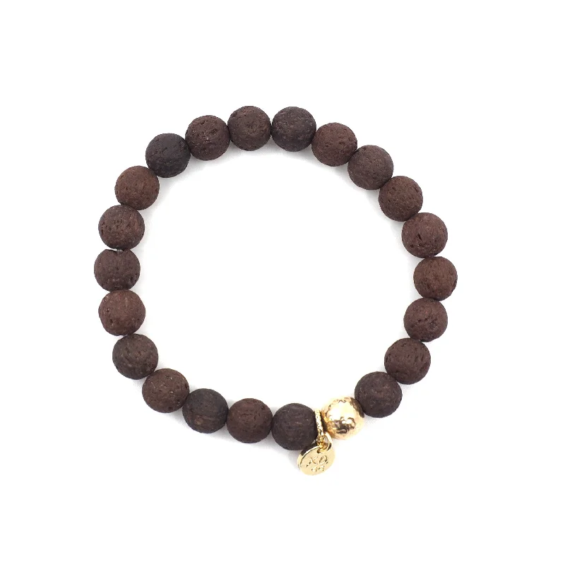 women's pearl necklace-The Luna Bracelet in Brown Lava