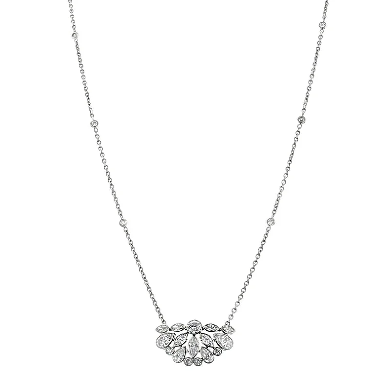 women's white gold necklace-De La Vie Diamond Necklace