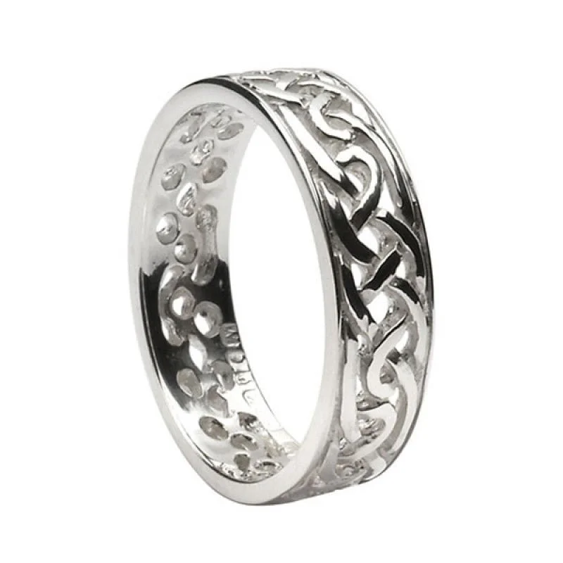 women's sustainable engagement ring-Retired Ladies Celtic Wedding Rings LS-WED93