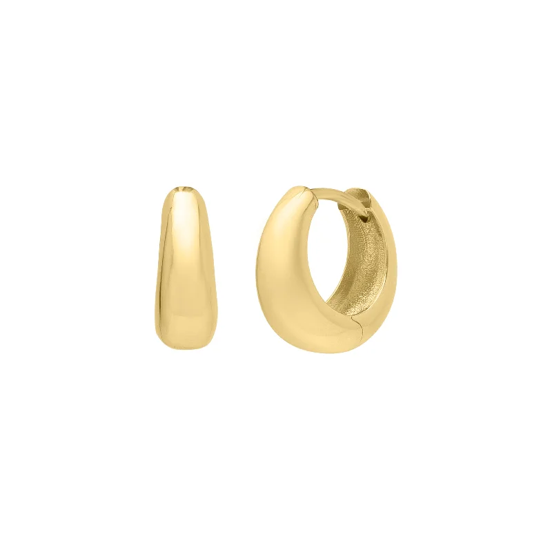 women's dainty ring-14K Tapered Huggie Hoops