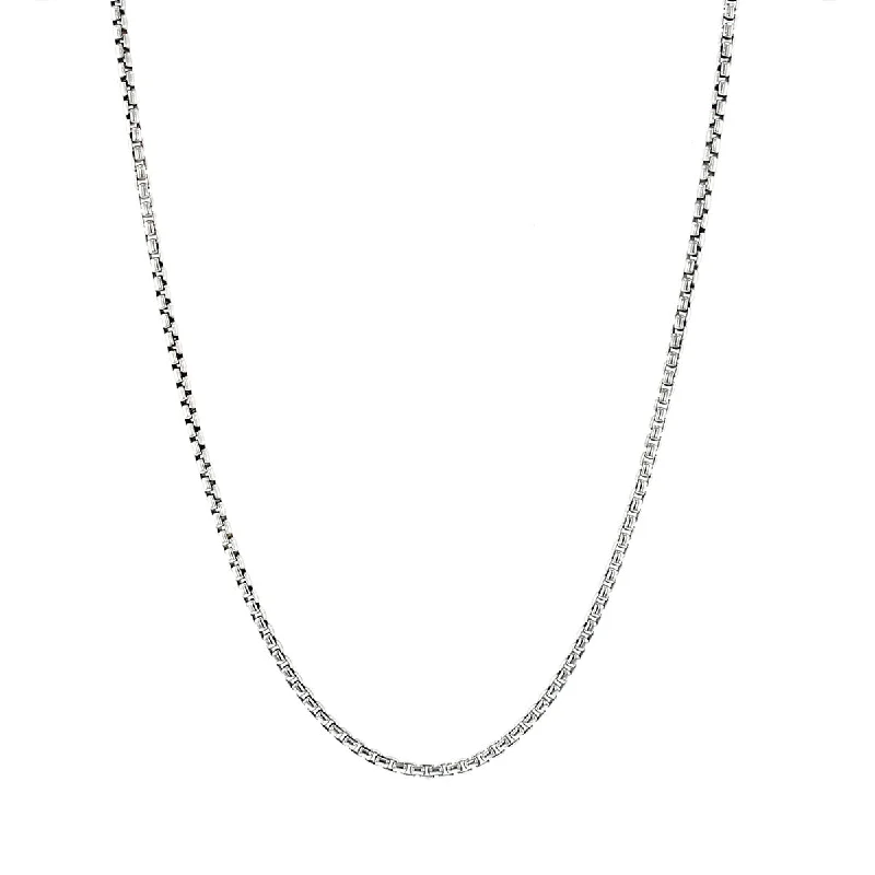 women's silver necklace-David Yurman Box Chain Necklace