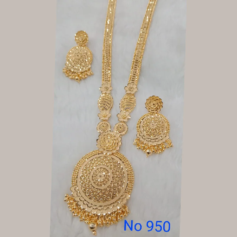 women's fine jewelry necklace-Sunrise Gold  Forming  Long Necklace Set