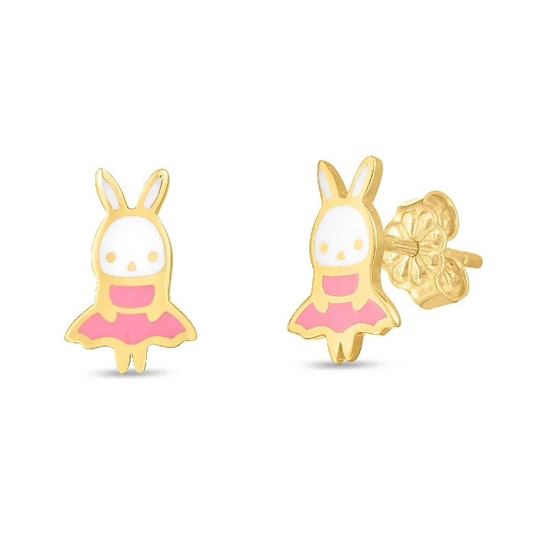 women's statement ring-14K Gold Bunny Studs