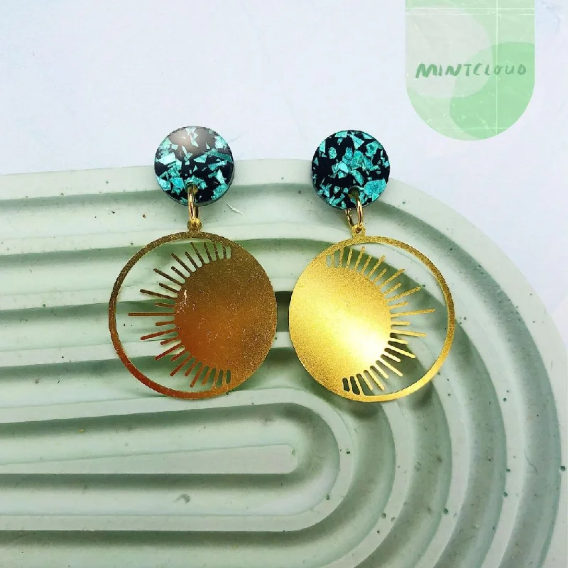 women's high-end ring-Mintcloud Brass Dangles - Eclipse