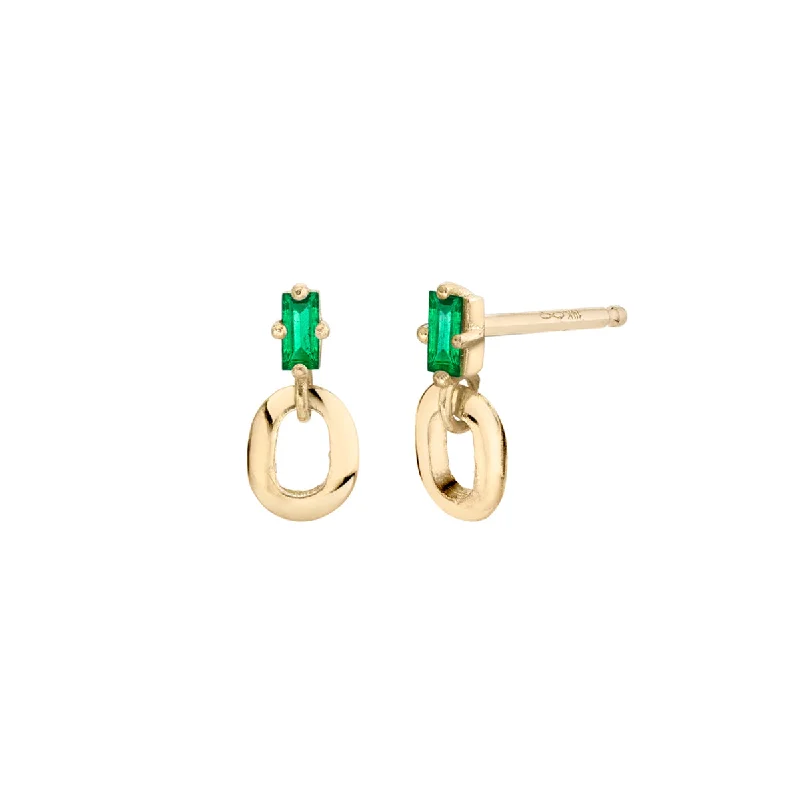 women's classic ring-Emerald Baguette and XS Link Stud