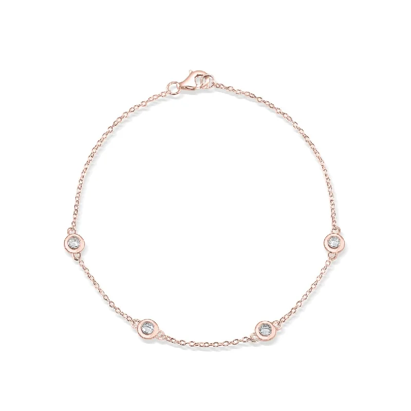 women's layered necklace-The Hana - Rose Gold