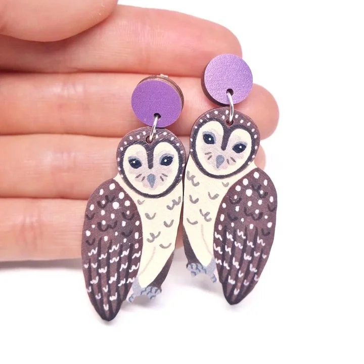 women's bohemian ring-Pixie Nut & Co Dangle - Sooty Owl