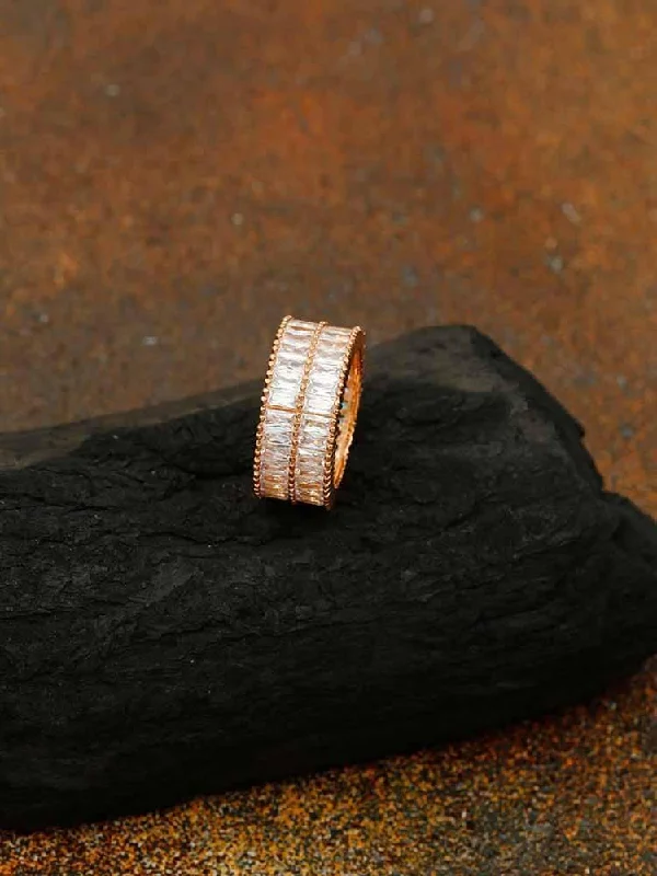 women's gothic ring-Rose Gold Kinsley Zirconia Ring - EOSS