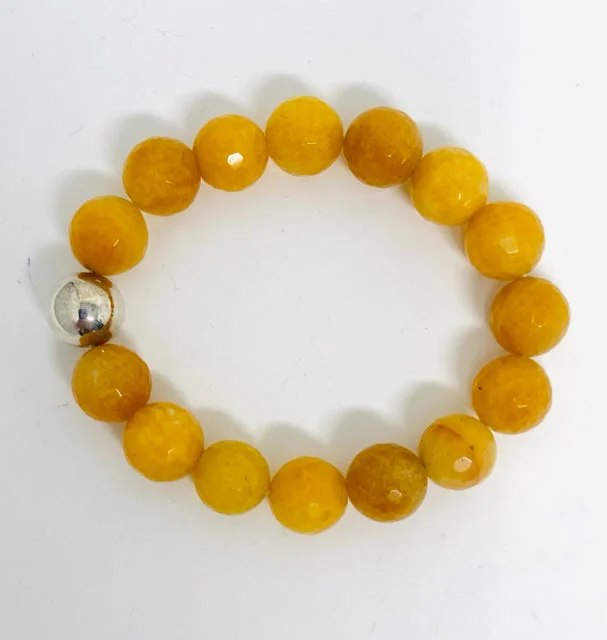 women's spiritual necklace-Faceted Yellow Agate Bracelet