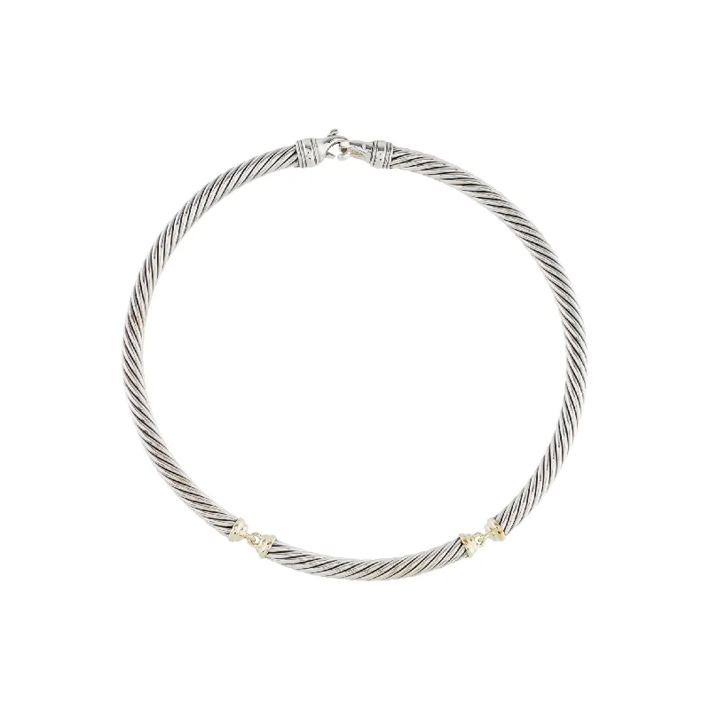 women's teardrop necklace-David Yurman Classic Cable Choker Necklace