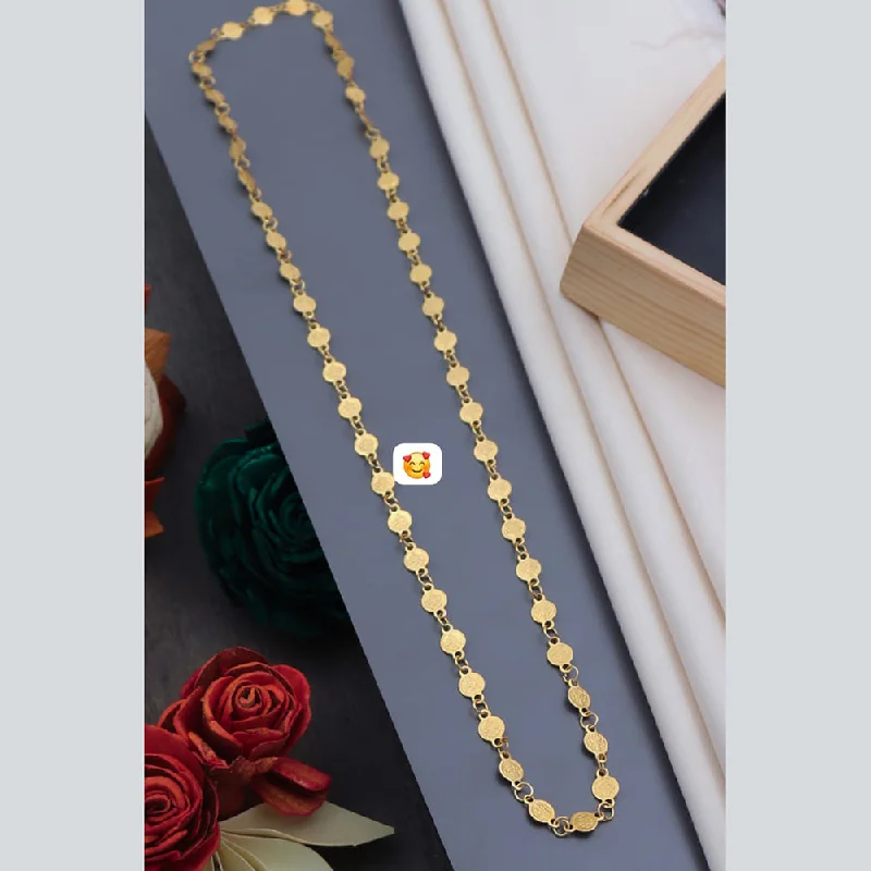 women's moon necklace-Pooja Bangles Gold Plated Long Necklace