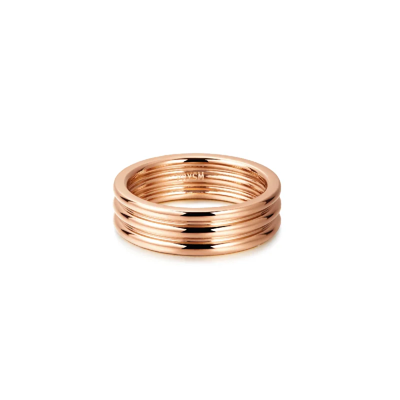 women's channel setting ring-Jade Ring Rose Gold