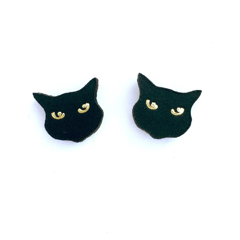 women's modern ring-LITTLE BLACK CAT . studs