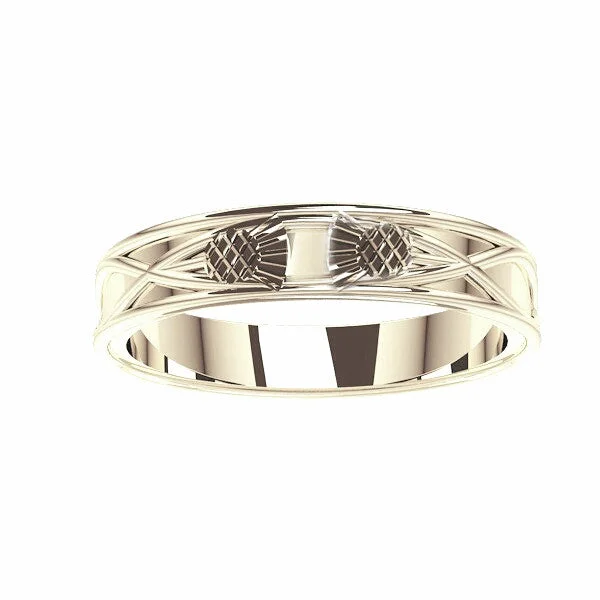 women's skull engagement ring-Scottish Thistle Celtic Wedding Ring