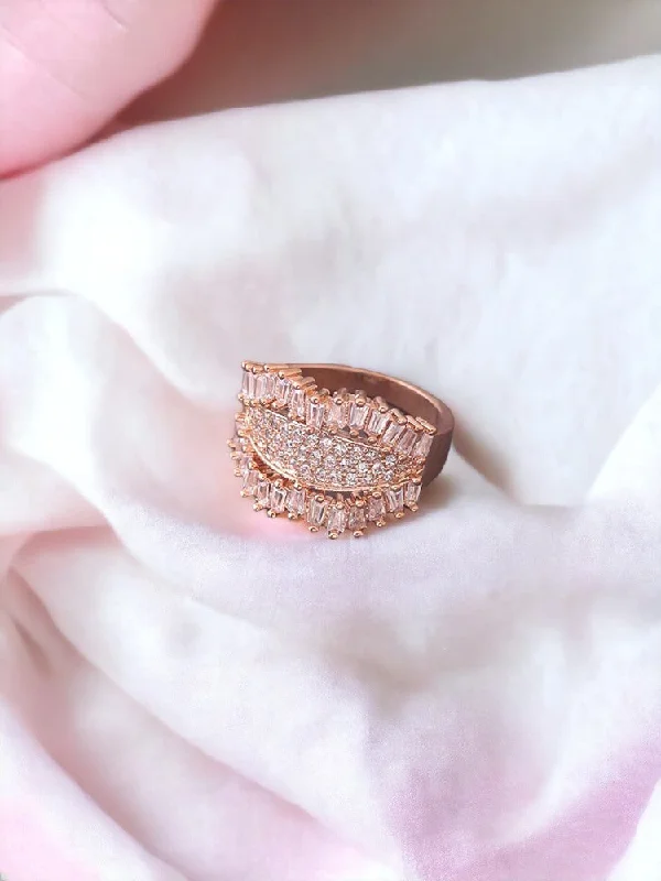 women's vintage ring-Rose Gold Komal Zirconia Ring - EOSS