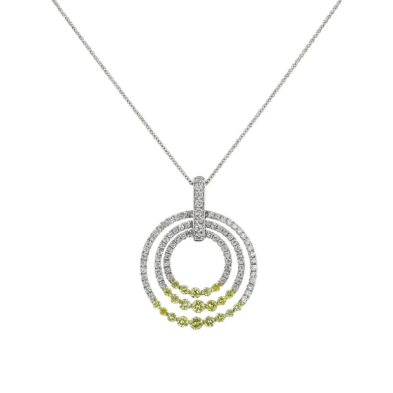 women's teardrop necklace-Diamond Sunset Circle Pendant Necklace