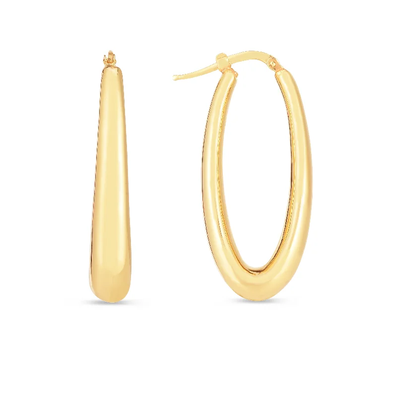 women's simple ring-14K Elongated Oval Hoops