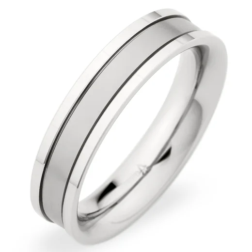 women's diamond engagement ring-Christian Bauer Men's 5.5mm White Gold Brushed Wedding Ring Band