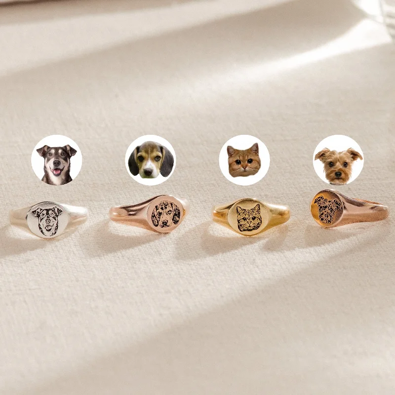 women's wrap ring-Pet Signet Ring