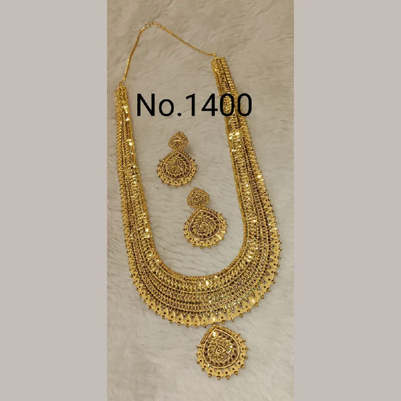 women's thin chain necklace-Sunrise Gold  Forming  Long Necklace Set