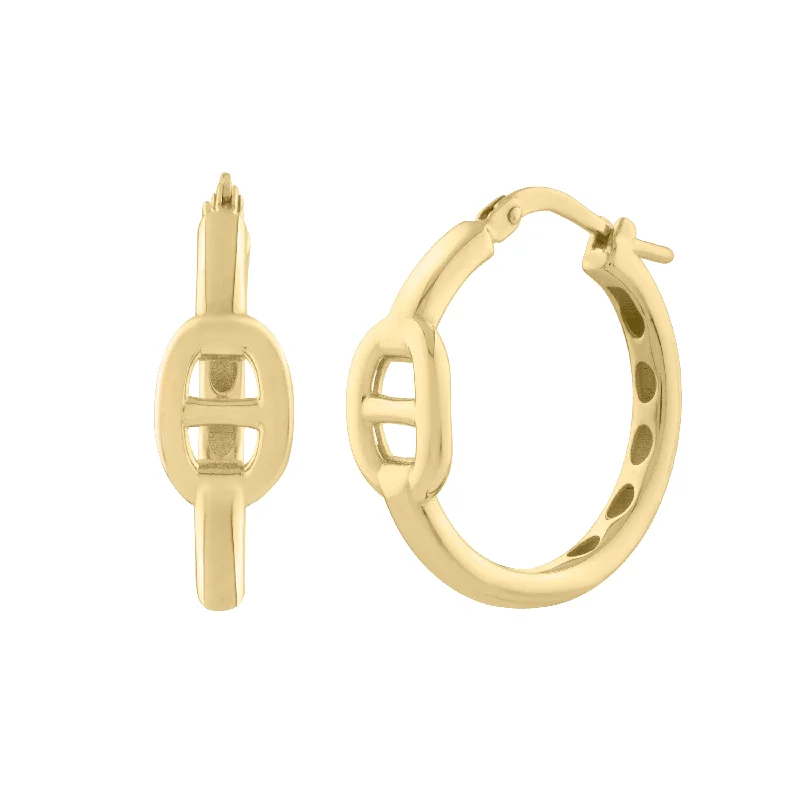 women's antique ring-14K Puff Mariner Hoops