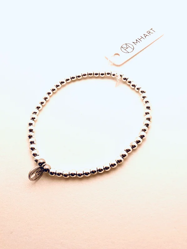 women's name necklace-Hematite Gemstone Stretch Bracelet