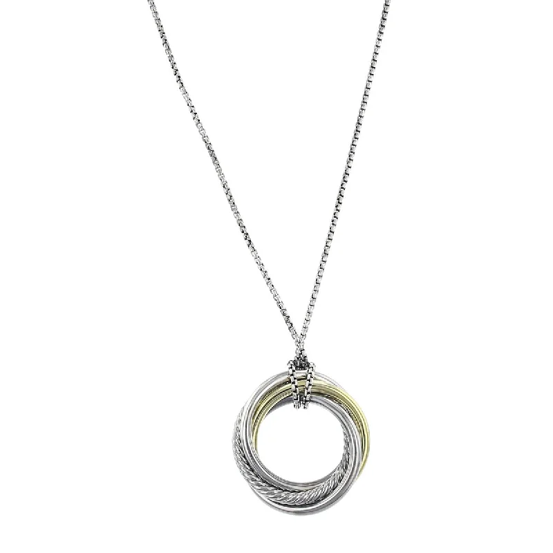 women's Edwardian necklace-David Yurman Crossover Pendant Necklace with 18K Gold