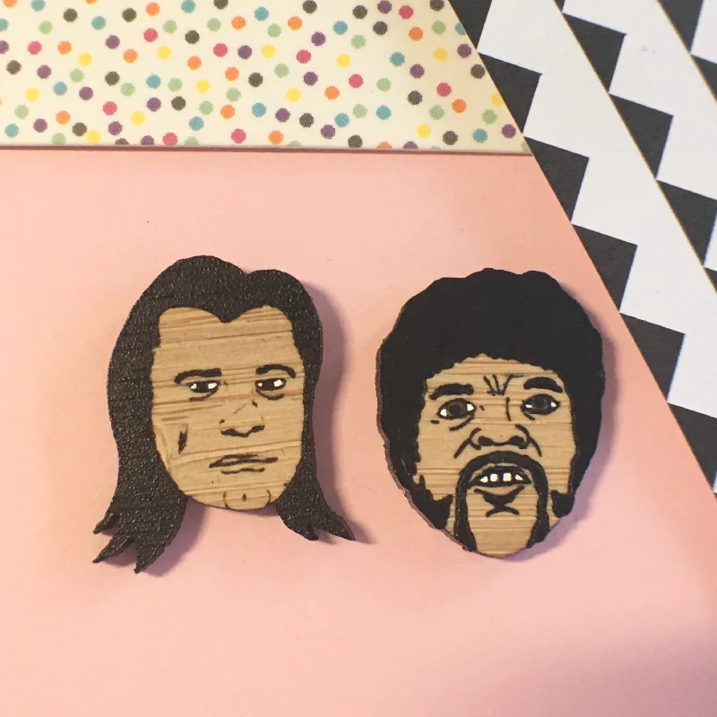 women's black onyx ring-Face Studs: Pulp Fiction