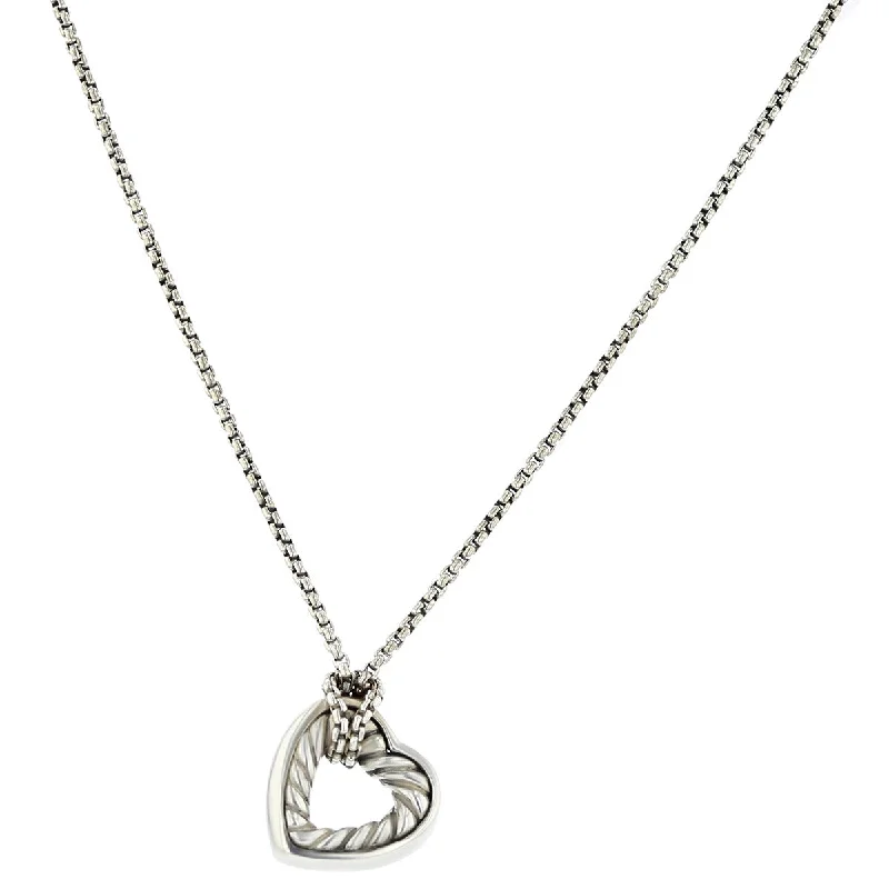 women's unique necklace-David Yurman Sterling Silver Heart Necklace