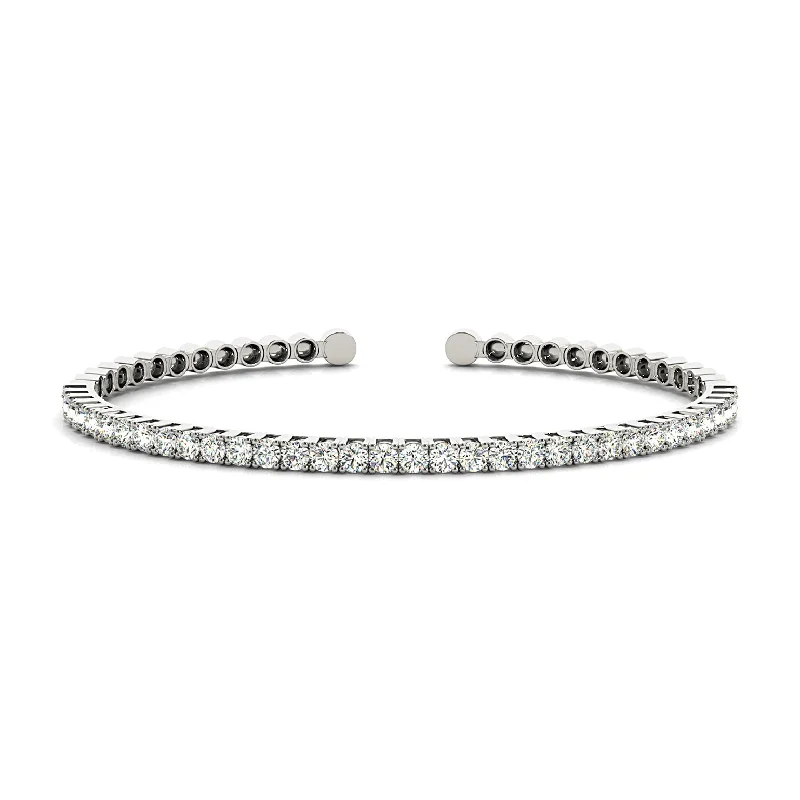 women's nature-inspired necklace-2.0 ctw Round Diamond Bangle Bracelet