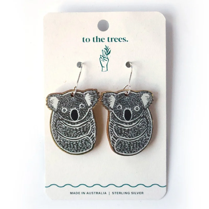 women's unique ring-To the Trees Dangles - Koala