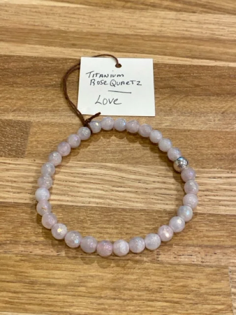 women's Christmas gift necklace-Titanium Rose Quartz Bracelet