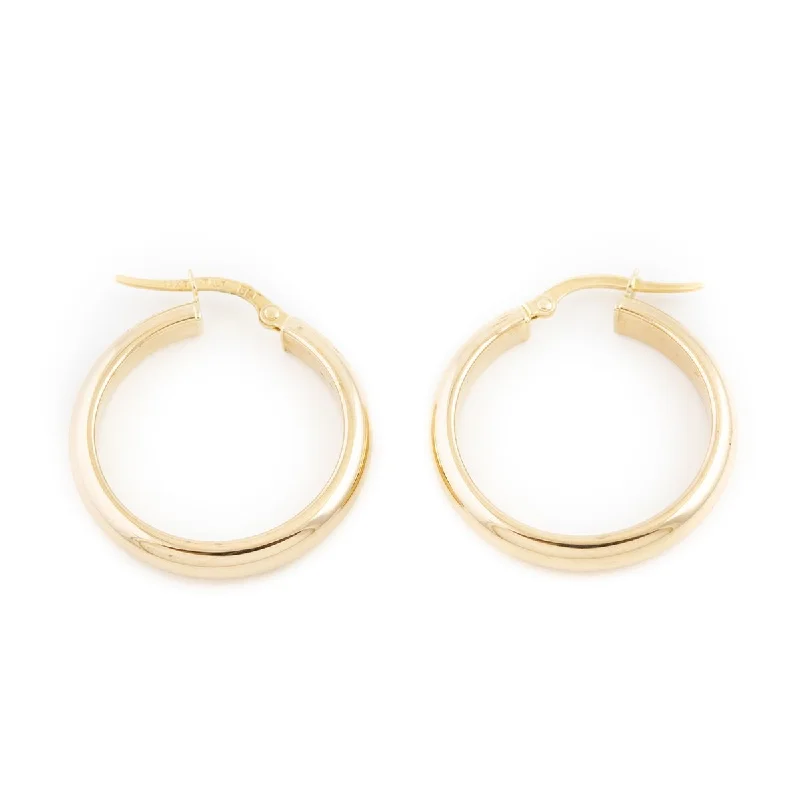 women's antique ring-Medium Halfpipe Gold Hoops