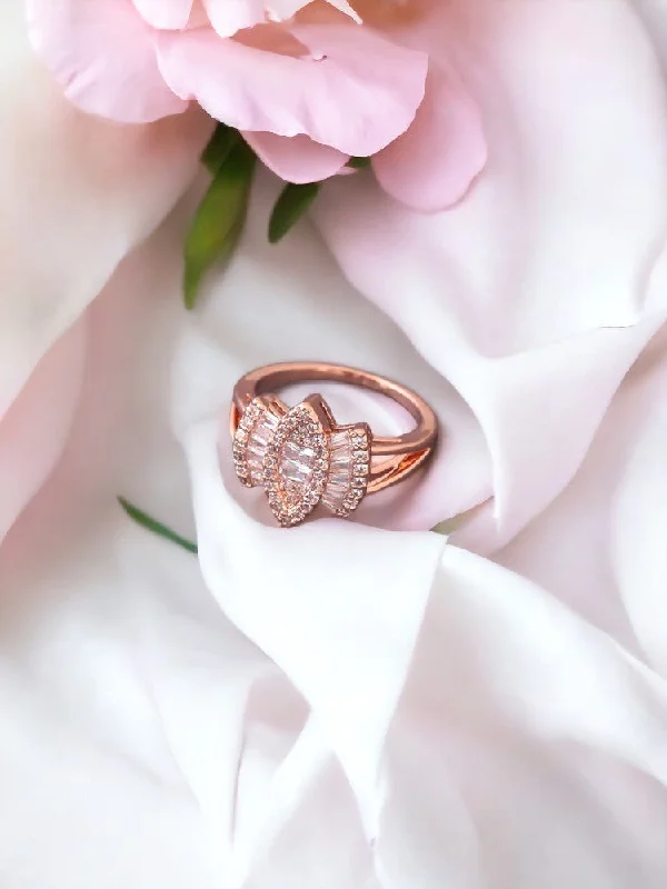 women's moon ring-Rose Gold Susen Zirconia Ring - EOSS