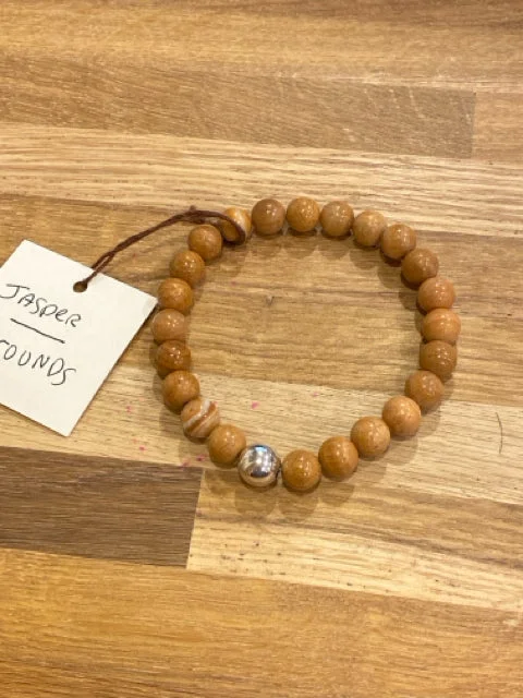 women's engagement necklace-Tan Jasper Bracelet