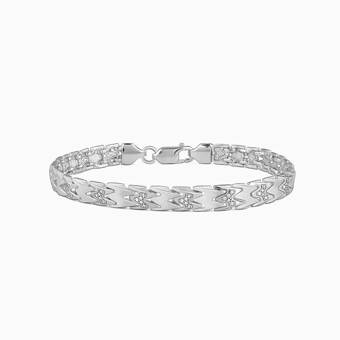 women's high-end necklace-Silver Fearless Bracelet For Him